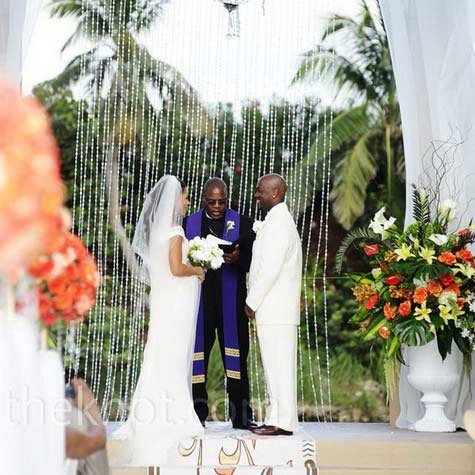 décor ceremonie mariage conte de fée rideaux de perles 